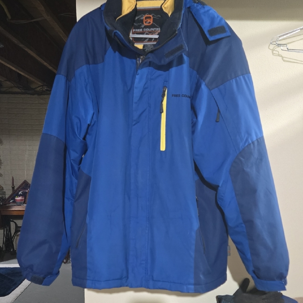 Free Country Men's Two-Tone Blue Ski Jacket